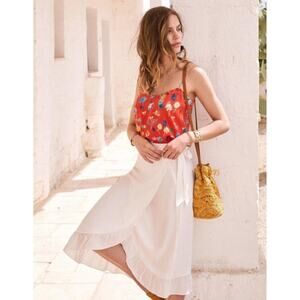 Sezane White Midi Skirt